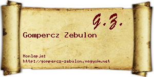 Gompercz Zebulon névjegykártya